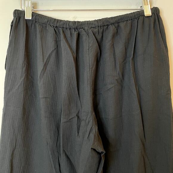 J.Crew Airy Gauze Beach Pant Elastic Waist Vacation Holiday Trip CI258 Black Med - Picture 8 of 13